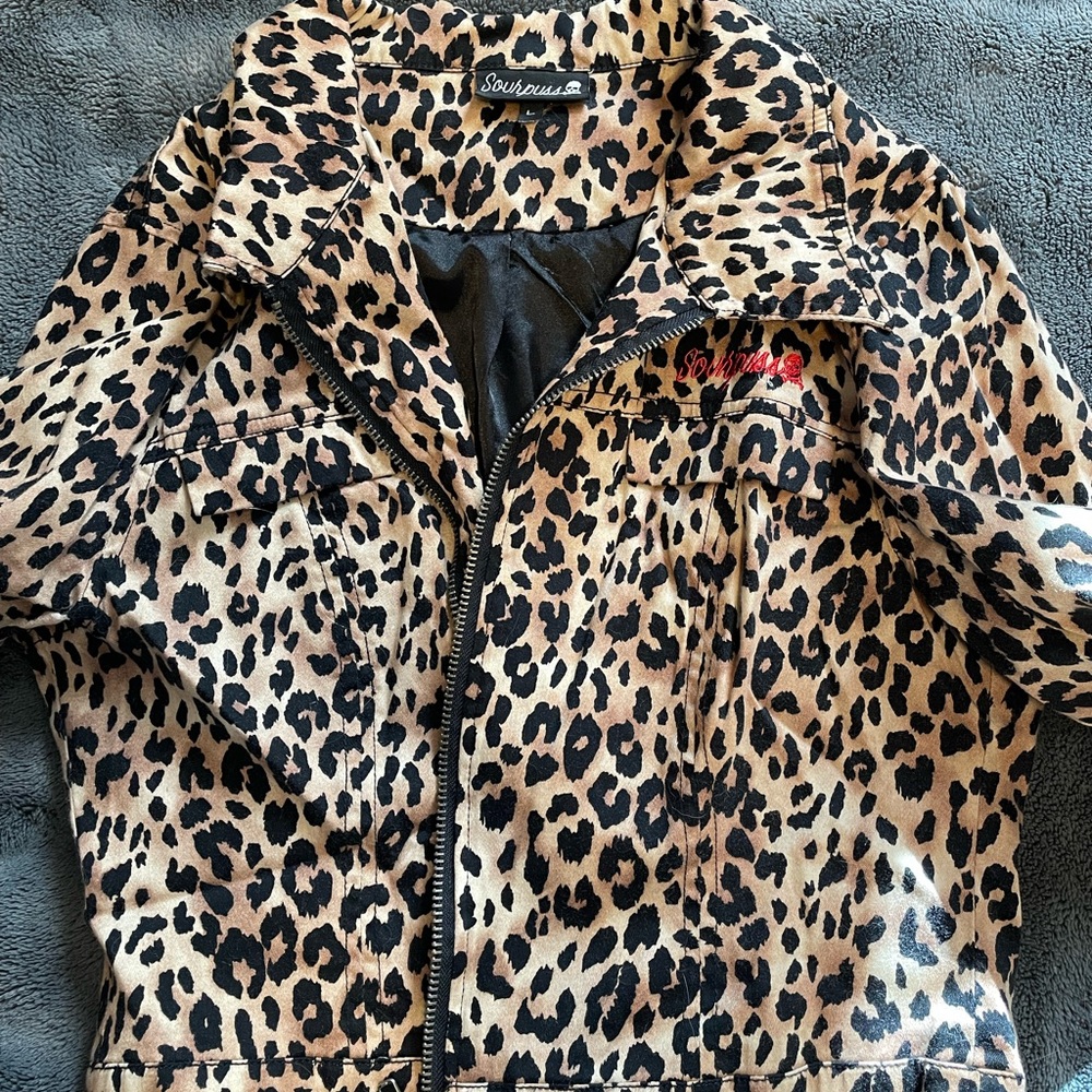 leopard print crop jacket